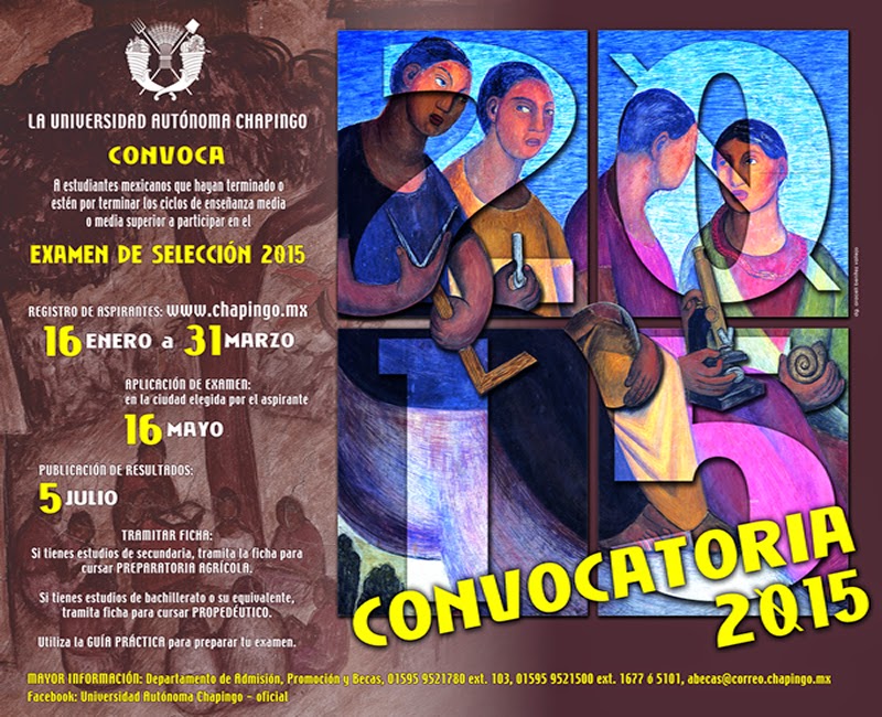 Examen para Nuevo Ingreso 2014 Convocatoria para presentar el examen de admision 2015 a Chapingo