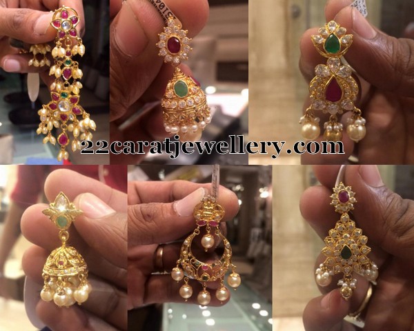 pearl hanging jhumkas