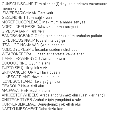 Gta Sifreleri Gta 3 Hileleri