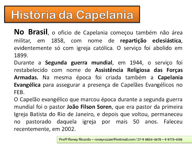História da Capelania no Brasil