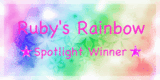 Jeg ble valgt ut som Spotlight winner hos Ruby's Rainbow i uke 13 i 2012