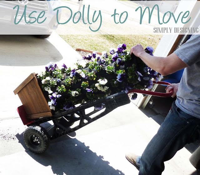 Use Dolly to Move Flower Tower, DIY Flower Tower, Simply Designing, #digin #heartoutdoors #spring #sponsored