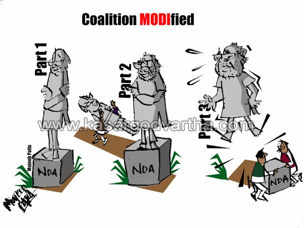 NDS, Cartoon, Mujeeb Patla, BJP, Narendra Modi, JD (U), Kerala News, International News