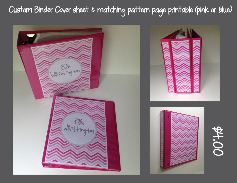 elle belle creative school supply printable custom binder cover