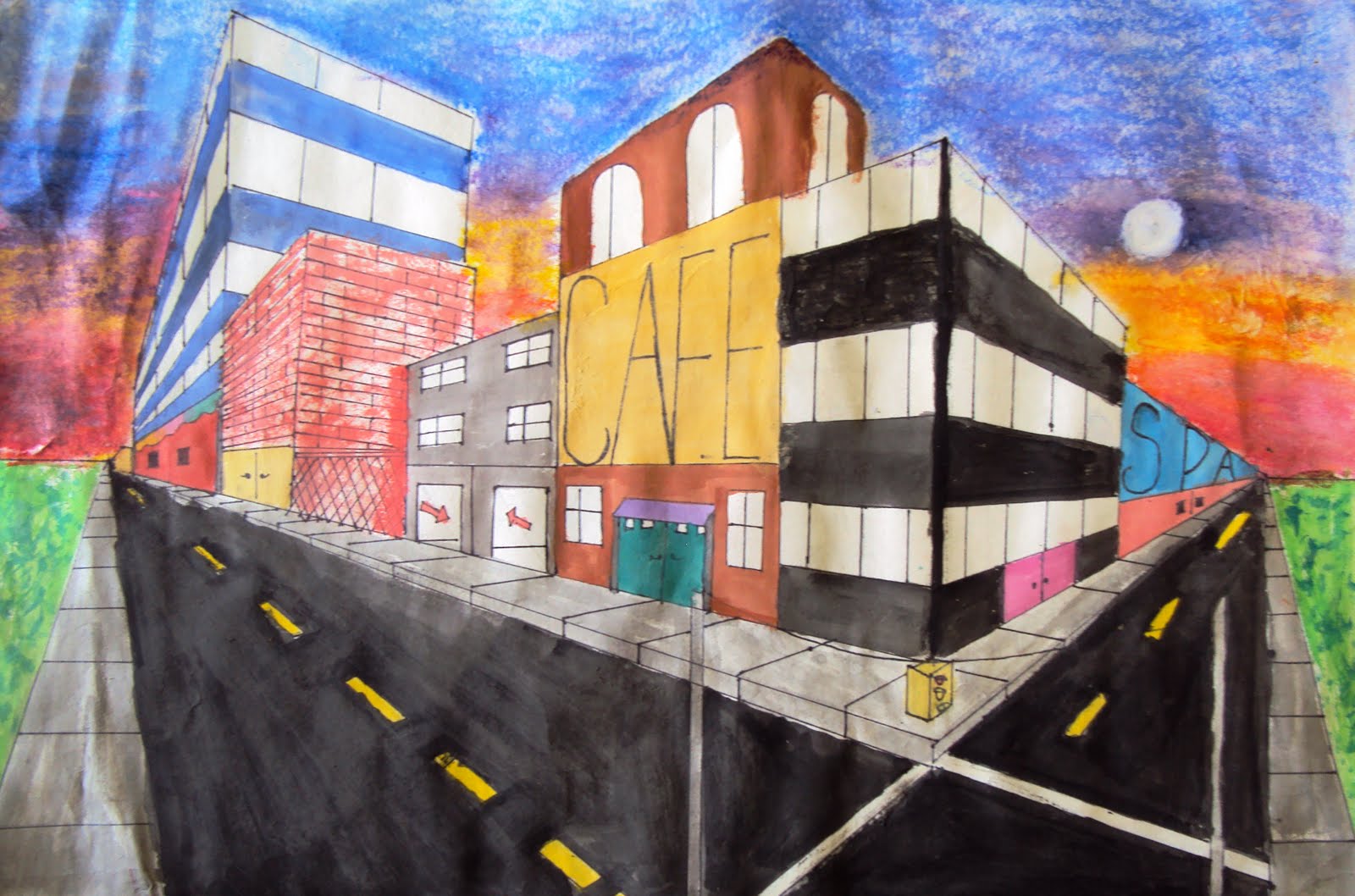 Art 1: Two Point Perspective City