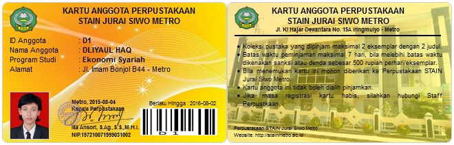 Kartu Anggota Periode 01 Agustus 2015 - 01 Agustus 2016
