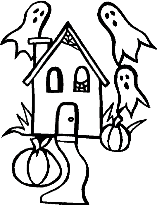 halloween coloring pages: Haunted House Coloring Pages, Coloring
