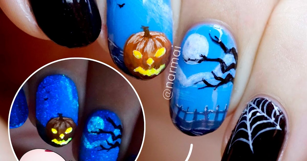 piggieluv happy halloween nail