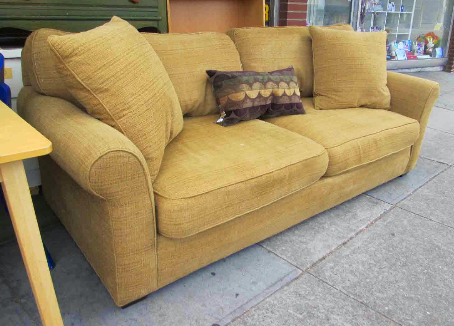 UHURU FURNITURE & COLLECTIBLES SOLD Wheat Color DownFilled Sofa by