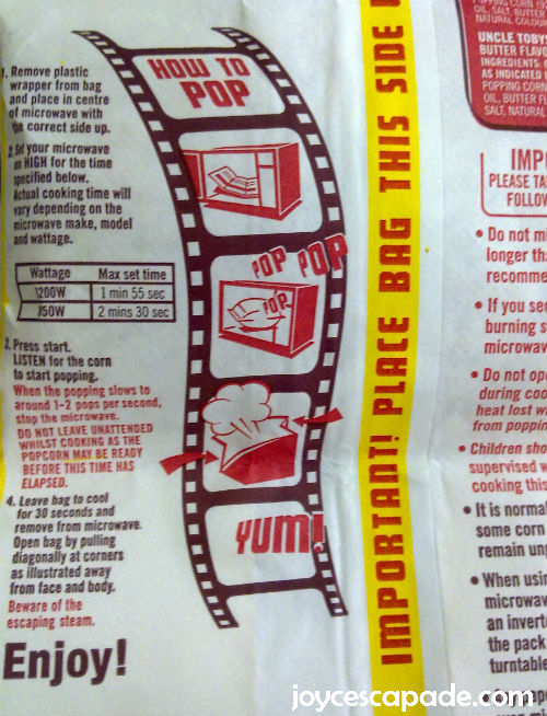 Microwave Popcorn Joy 'N' Escapade