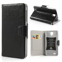 Crazy Horse Texture Leather Case Wallet with Stand for Lenovo S820 - Black Crazy Horse Texture Leather Case Wallet with Stand for Lenovo S820 - Black