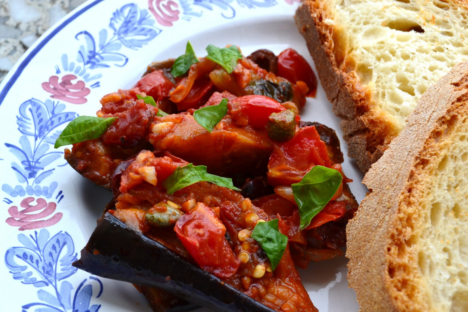 Nourish The Roots Roasted Eggplant with Tomatoes, Olives, Capers, and