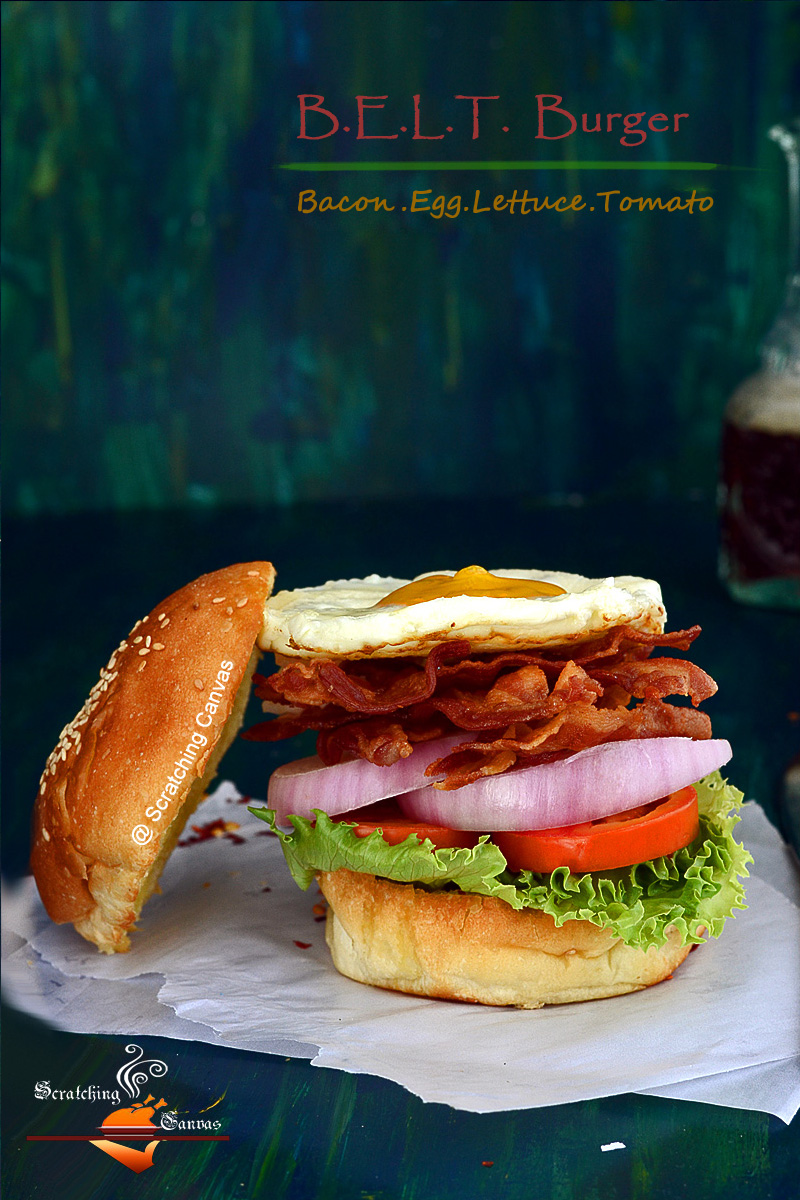 Recipe B.E.L.T. Burger Bacon Egg Lettuce Tomato Burger Classic
