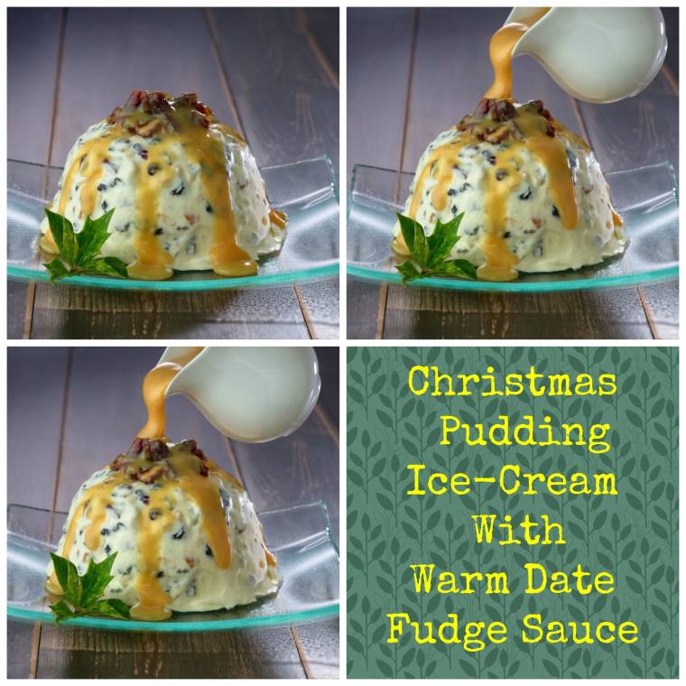 Christmas Pudding Ice Cream With Warm Date Fudge Sauce... Claire Justine