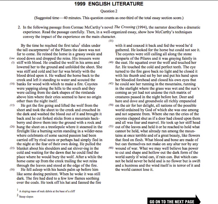 Sample ap lit essays