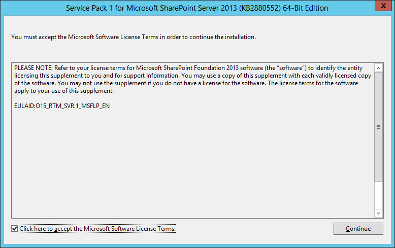 sharepoint 2013 service pack installation