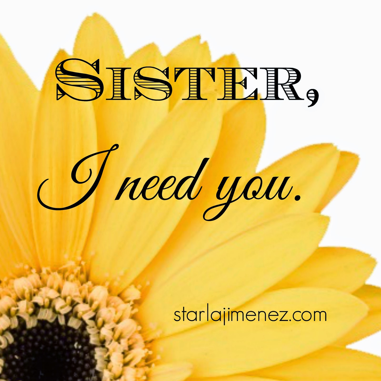 Sister, I Need You. We need godly friendships. Encouraging women.