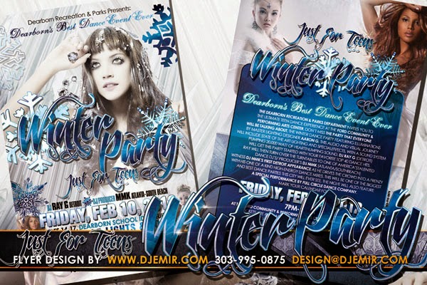 Just For Teens Winter Party Flyer Design Just For Teens Winter Party Flyer Design