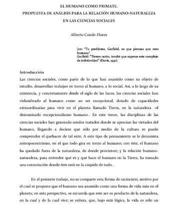 El humano como primate. Propuesta de análisis...