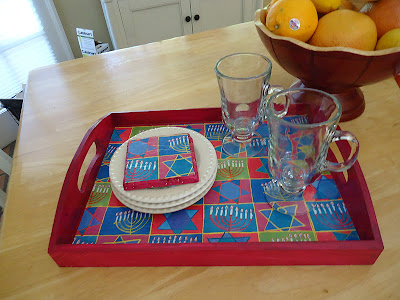 Hanukkah coaster and tray decor