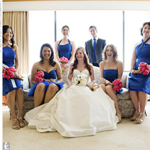 bridesmaid dresses royal bridesmaids designs dress pink cobalt flowers bouquets fuschia weddings bright visit honor colors