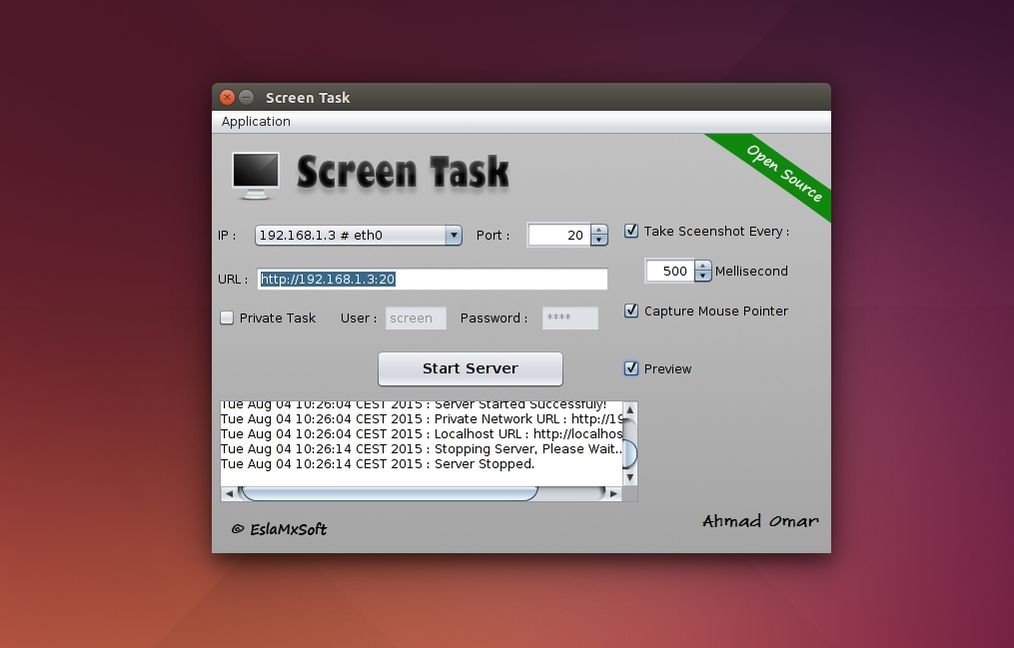 ScreenTask in Ubuntu