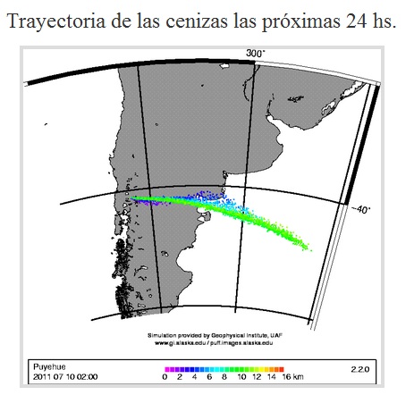 Portal La TDF: Trayectoria de las Cenizas del Volcán Puyehue en VIVO