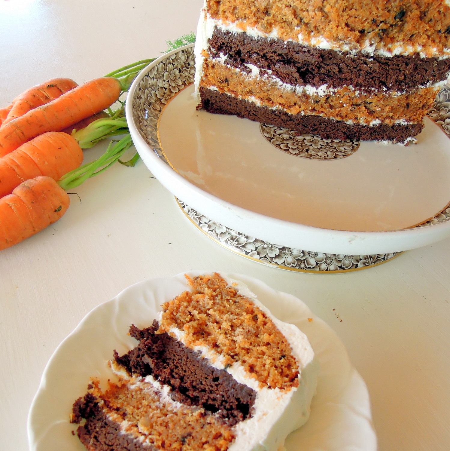chowgypsy Brownie Carrot Layer Cake...It's Alive!