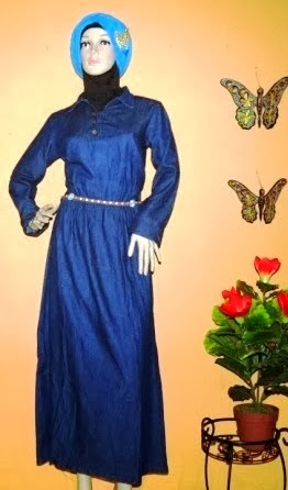 Gamis Jeans Classic Murah GJ1054 Gamis Jeans Classic Murah GJ1054