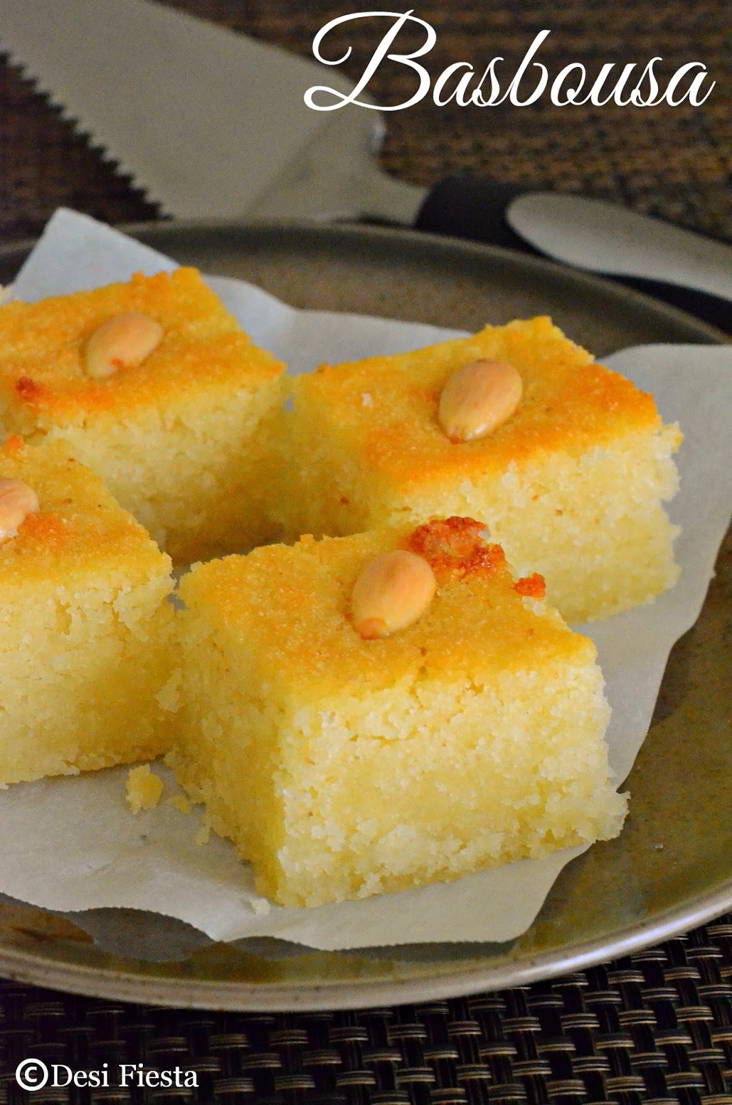 Desi Fiesta Eggless Basbousa with Coconut Recipe