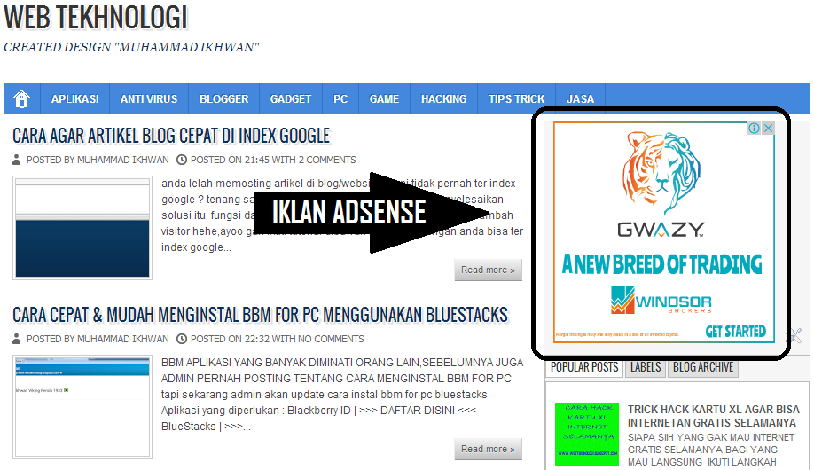 Cara Agar Blog Cepat Diterima Google Adsense Web Tekhnologi