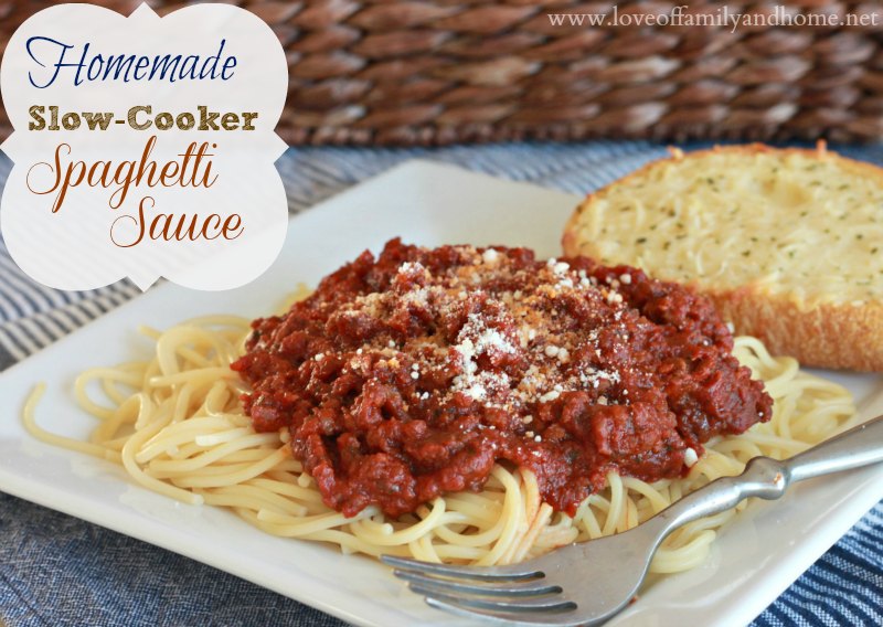Homemade SlowCooker Spaghetti Sauce Love of Family & Home
