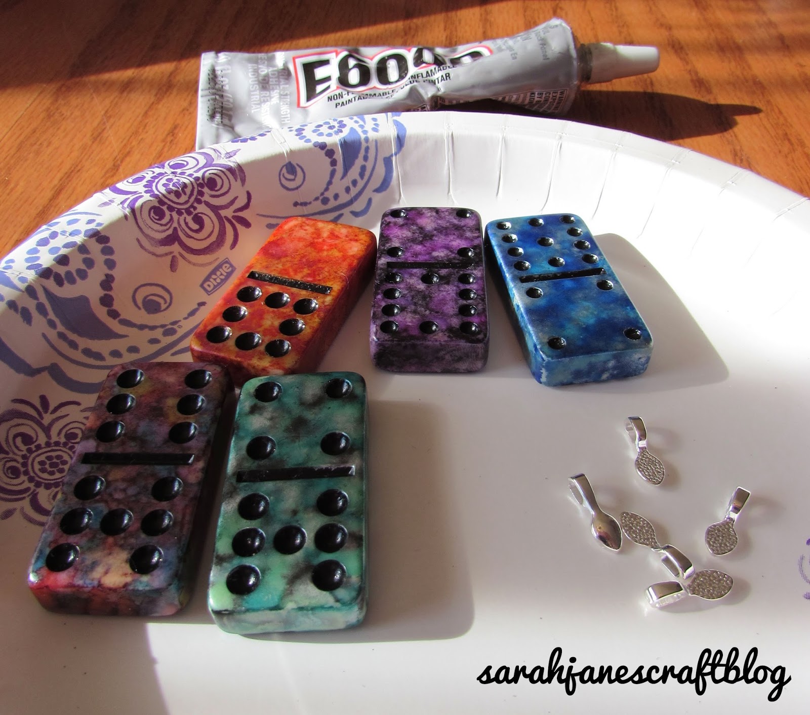 Sarah Jane's Craft Blog Embossed Domino Pendants
