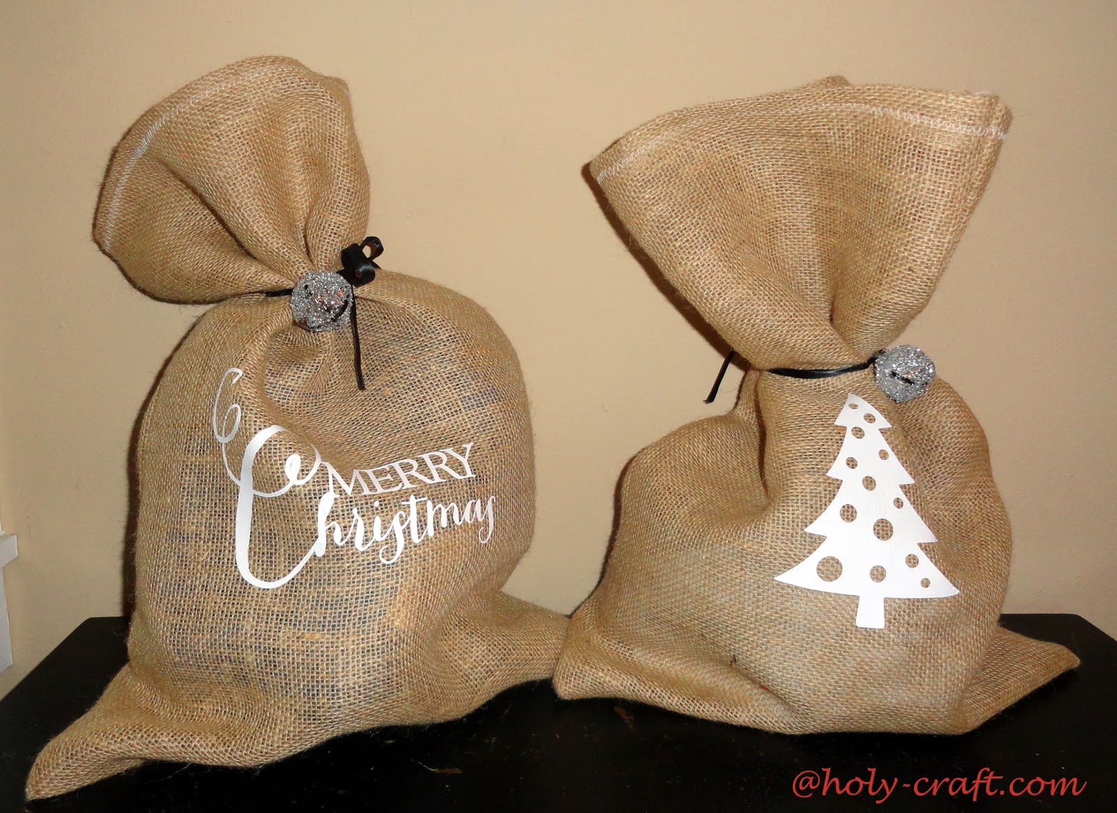 Burlap Christmas gift bags Rachel Teodoro