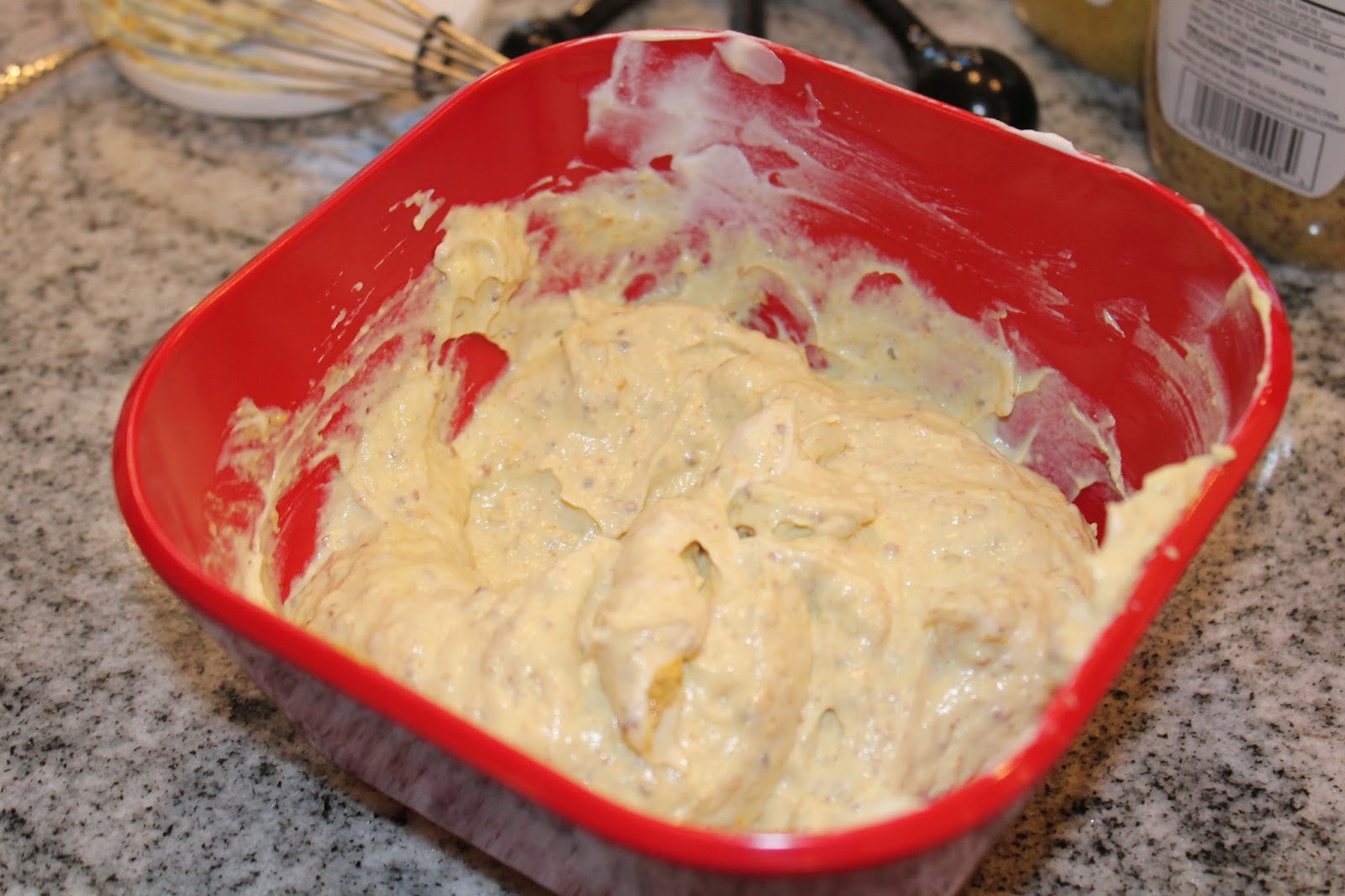 Dinner with the Grobmyers Salami Chips with Grainy Mustard Dip