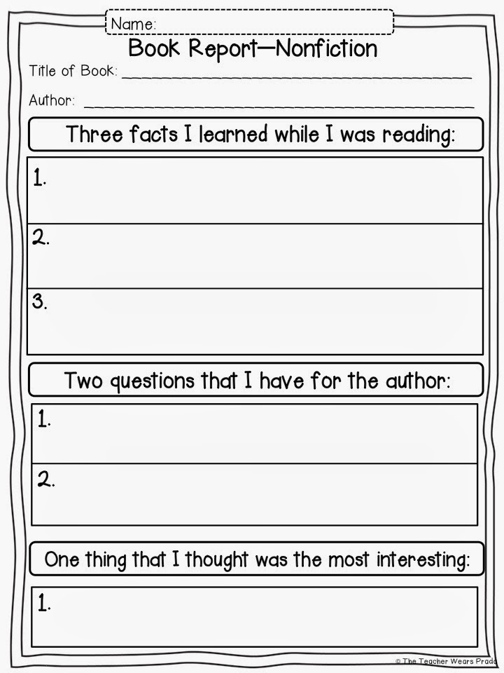 Book report for second grade template