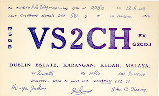vs2ch Vintage QSL Cards From Malaya