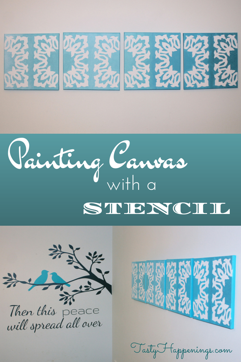 Tasty Happenings Painting Canvas with a Stencil