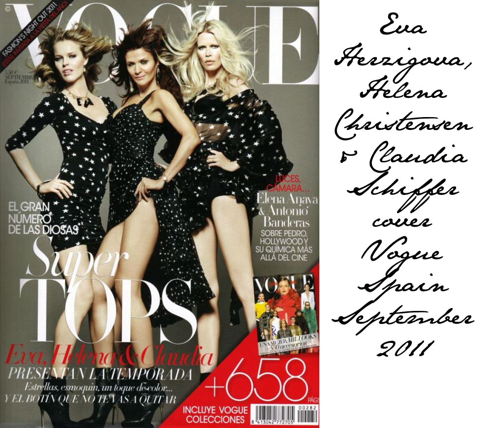 Eva Herzigova, Helena Christensen & Claudia Schiffer cover Vogue Spain