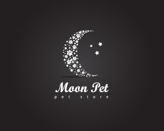 Moon Pet Logo Design Moon Pet Logo Design