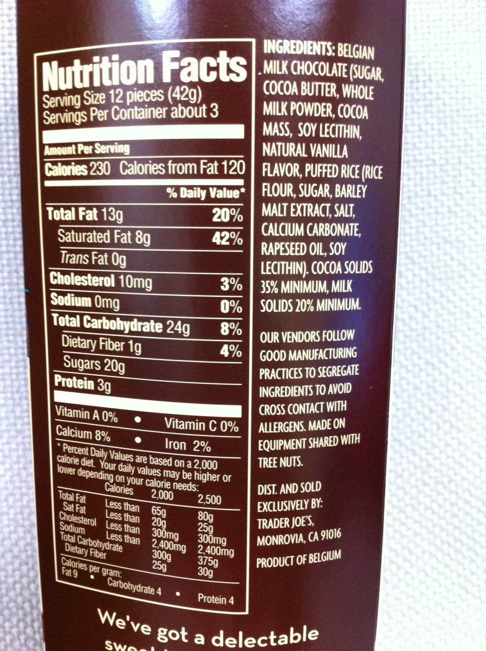 Trader Joe's Milk Chocolate Crisp I'm Made of Sugar! Chihiro's food