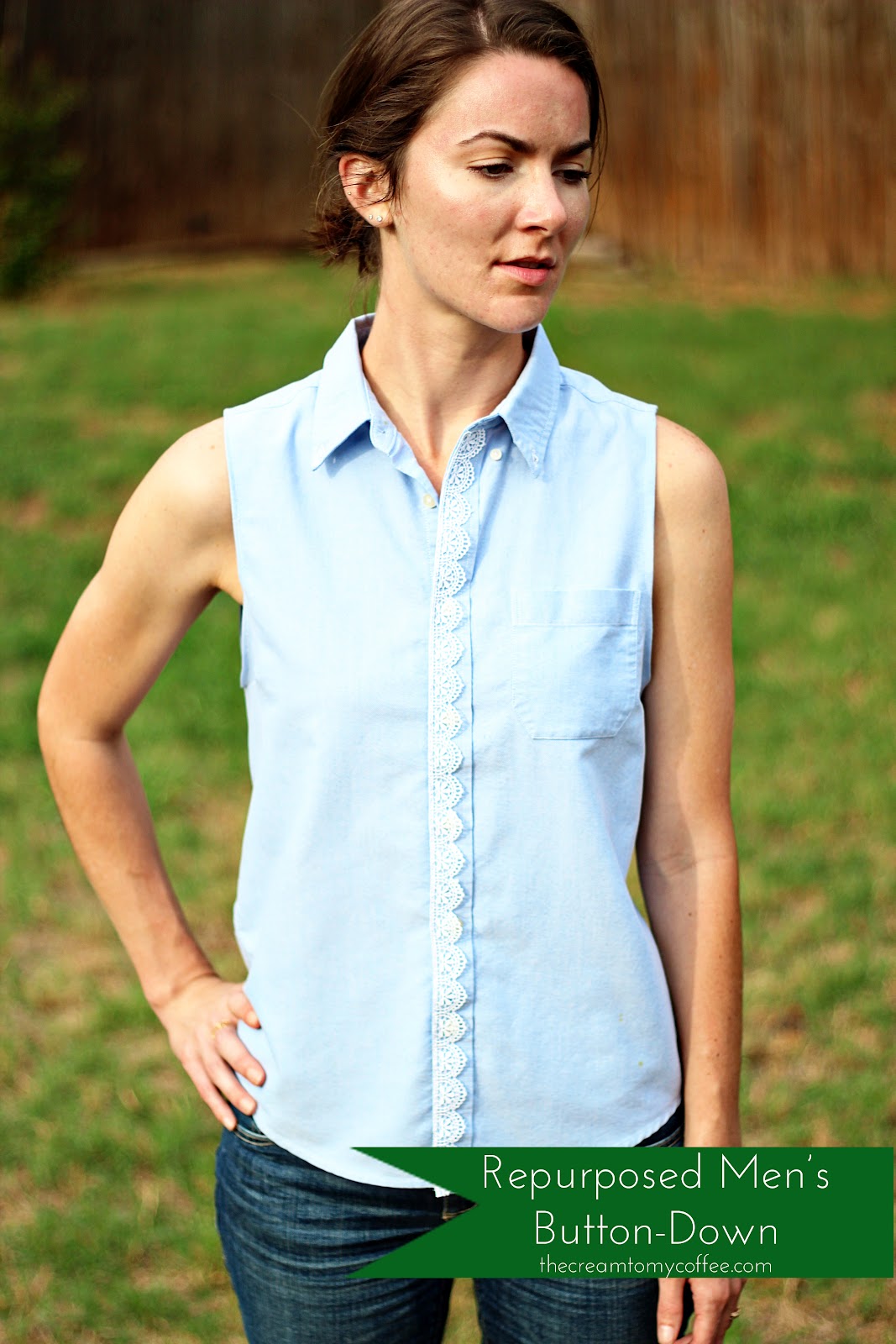 Repurposed Button Down The Cream to My Coffee