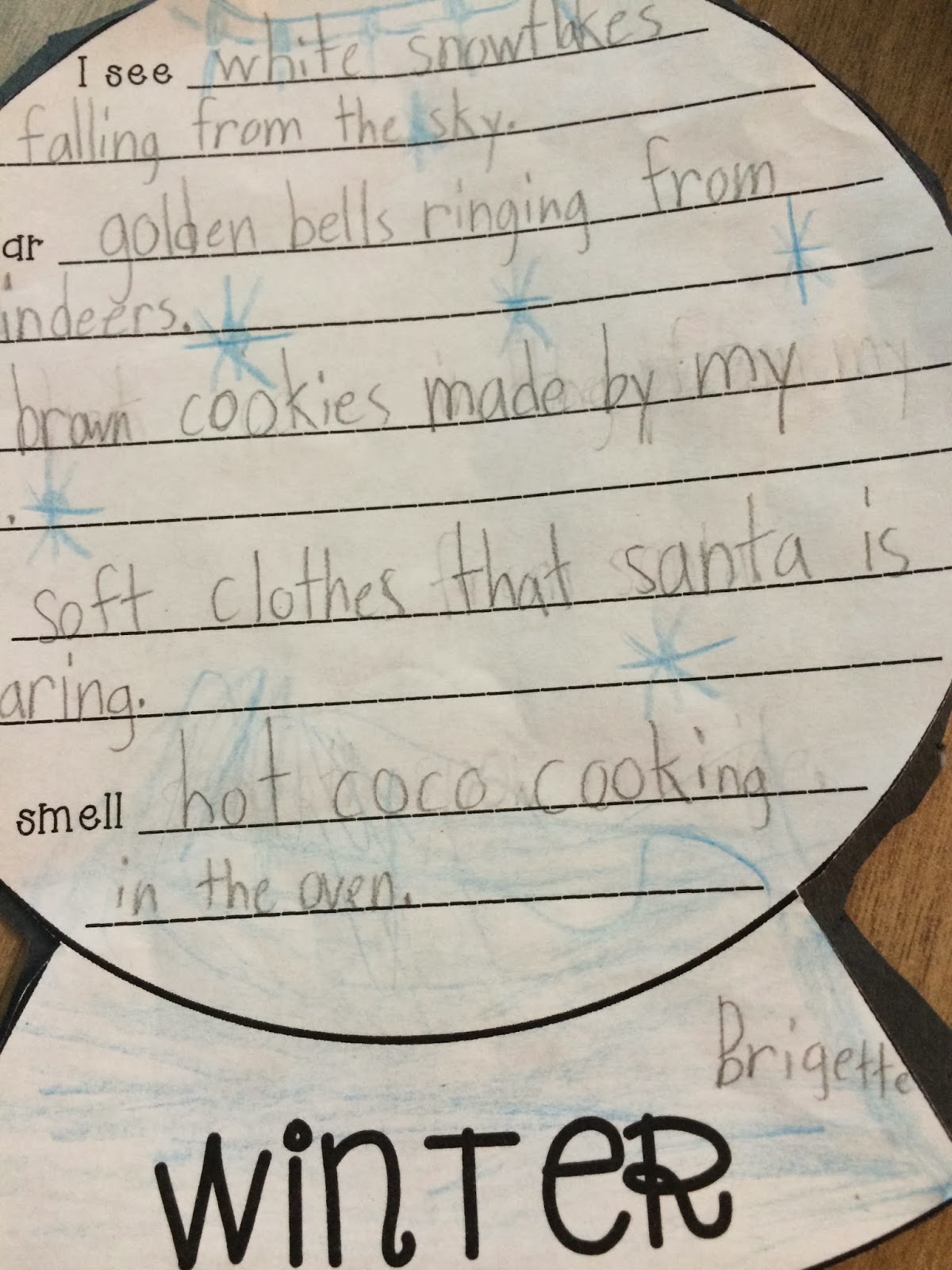 Freebie: 5 Senses Poem Snow Globe Template - Literacy Spark