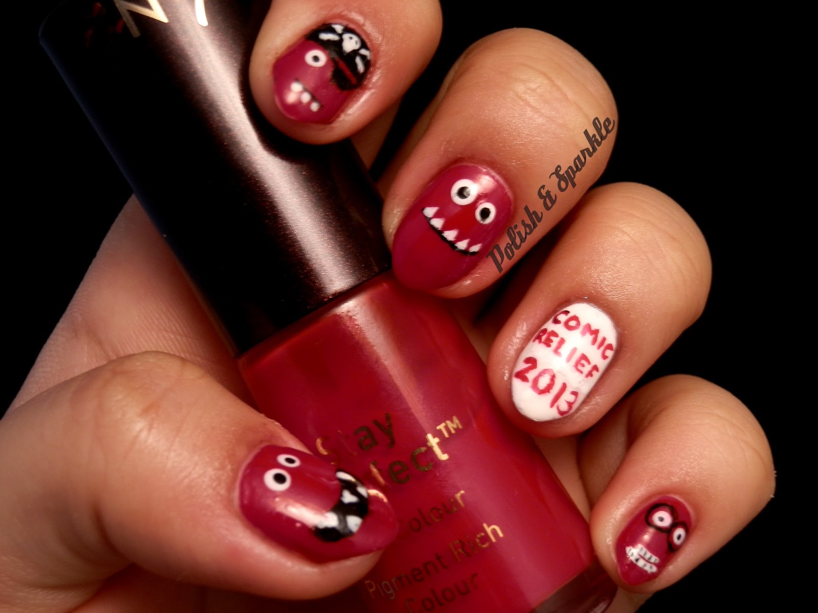 Red Nose Day Nail Designs for Long Nails - wide 3