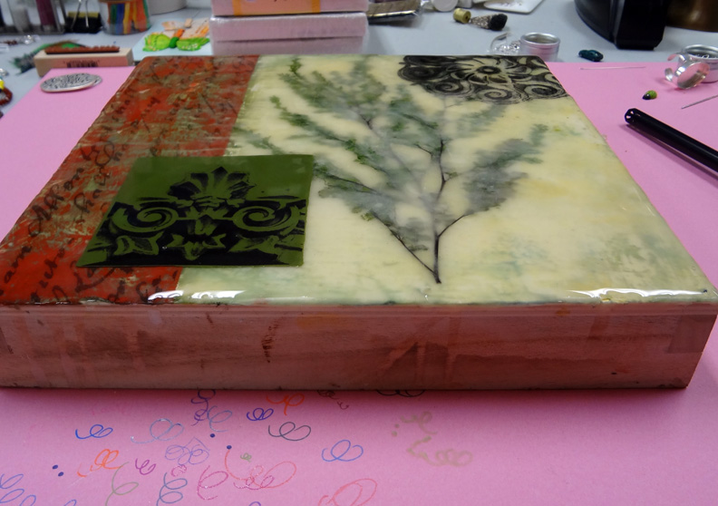 Resin Crafts Envirotex Lite Resin over Encaustic Collage Part Two