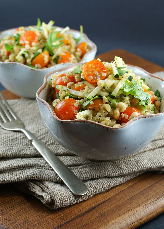 Authentic Suburban Gourmet Quinoa Salad with Zucchini, Arugula