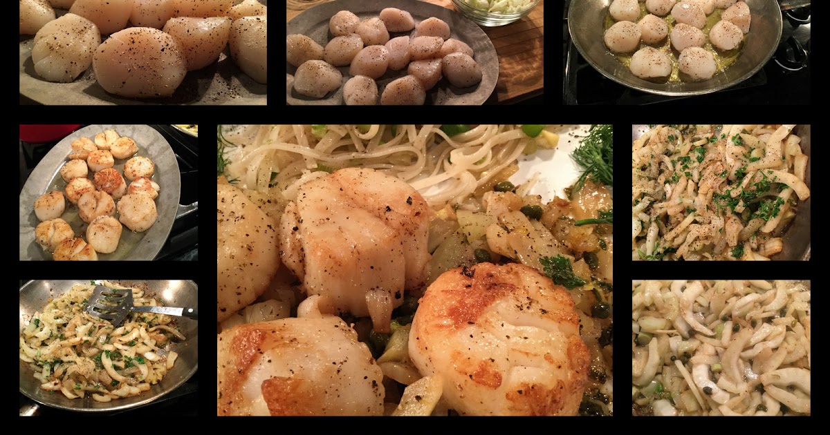 THE VILLAGE VOICE 'SIMPLE ONE PLATE SUPPER' SCALLOPS with FENNEL GRENOBLOISE & GINGER