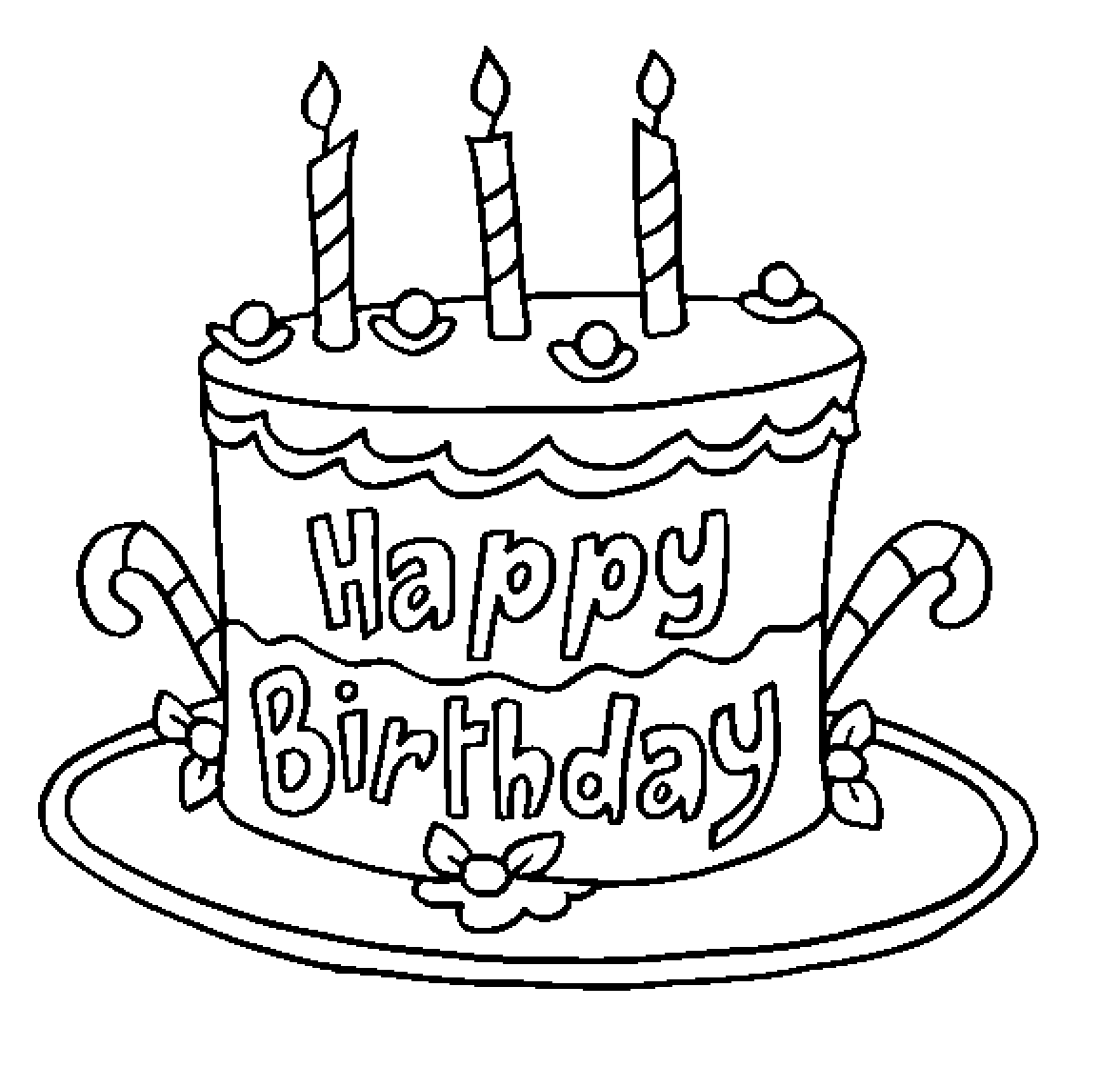 Birthday Cake Coloring Pages For Kids