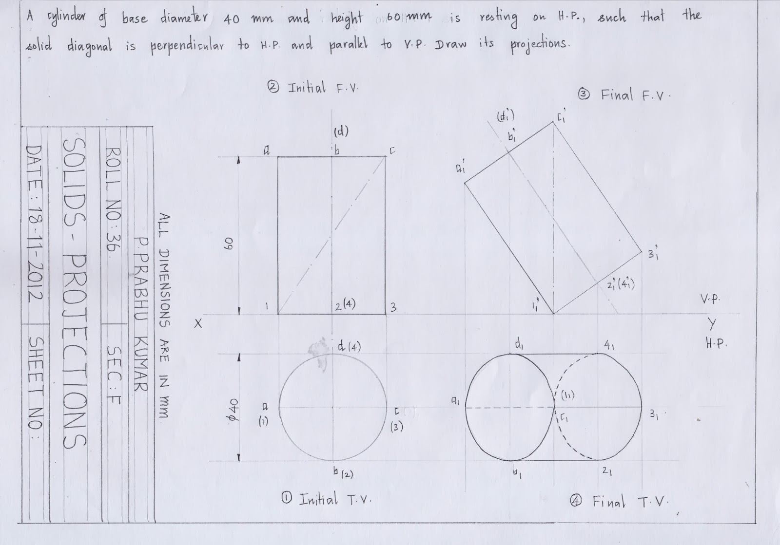 engineering graphics for engineers projection of solids cylinder