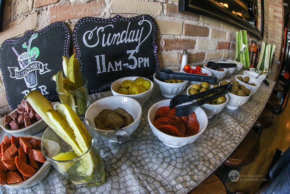 Bloody Mary Bar at Clam Lake Beer Company Cadillac Michigan The not